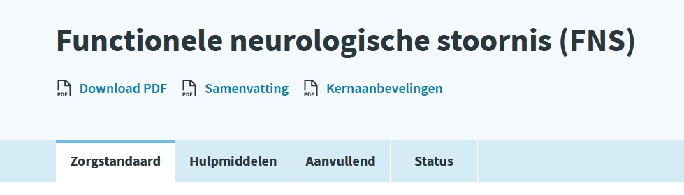 publicatie Zorgstandaard FNS