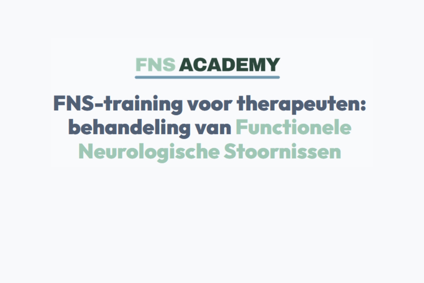 FNS Academy voor therapeuten