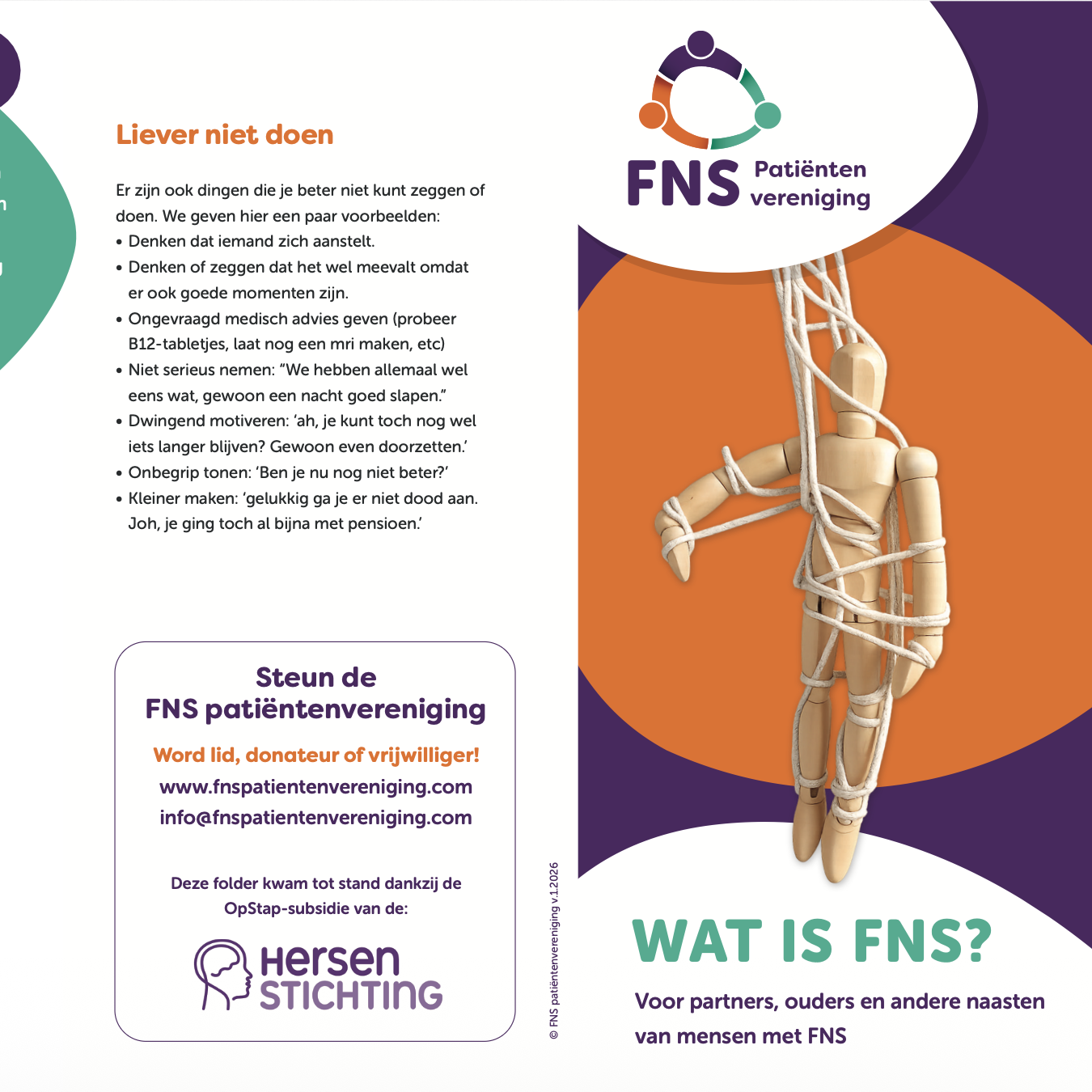 Informatiefolder - Naasten van FNS patiënten